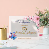 Romantisch Roze Bloemen vrijgezellenfeest Welkom p Acryl Bord (Huwelijk)