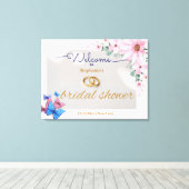 Romantisch Roze Bloemen vrijgezellenfeest Welkom p Canvas Afdruk (Insitu (Houten vloer))