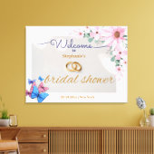 Romantisch Roze Bloemen vrijgezellenfeest Welkom p Canvas Afdruk (Insitu (Woonkamer))