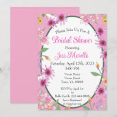 Romantisch Roze Bloemen Waterverf Vrijgezellenfees Kaart (Voorkant / Achterkant)