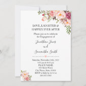 Romantisch Roze bloemenboho chic verloving Kaart (Voorkant)