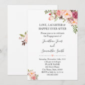 Romantisch Roze bloemenboho chic verloving Kaart (Voorkant / Achterkant)