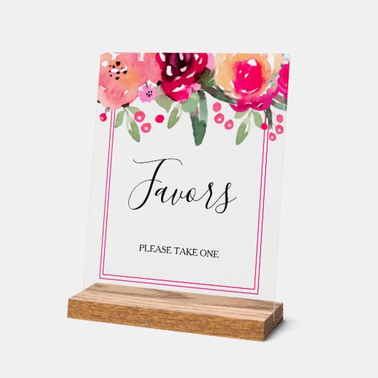 Romantisch roze bloemenspel Vrijgezellenfeest guns Acryl Bord (Hoek)