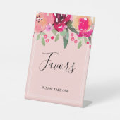 Romantisch roze bloemenspel Vrijgezellenfeest guns Reclamebord Met Voetstuk (Voorkant)