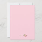 Romantisch roze bloemig botanisch baby shower kaart (Achterkant)