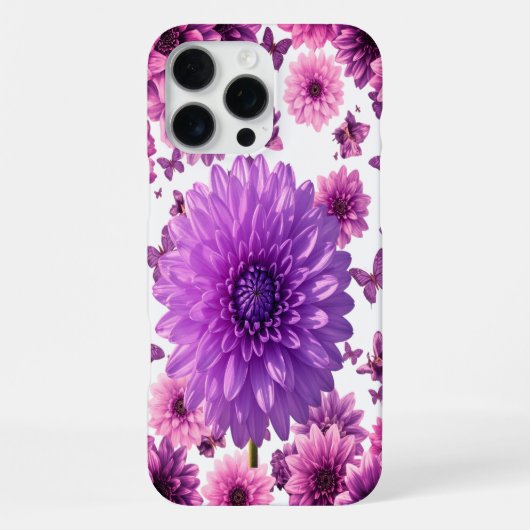 Romantisch Roze Bloemig iPhone Hoesje (Achterkant)