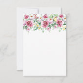Romantisch roze bloemmetjes bruiloft RSVP kaartje (Achterkant)