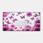 Romantisch Roze Bloemmotief Bureaumat (Keyboard & Muis)