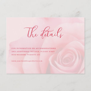 Romantisch Roze Bloemmotief Informatiekaartje