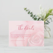 Romantisch Roze Bloemmotief Informatiekaartje (Staand voorkant)