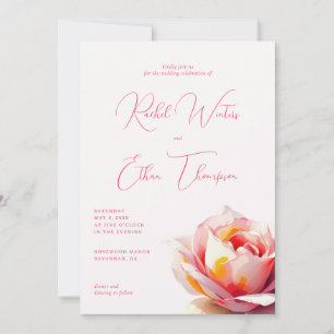 Romantisch Roze Bloemmotief Kaart