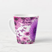 Romantisch Roze Bloemmotief Latte Mok (Linkerhoek)