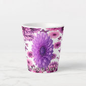 Romantisch Roze Bloemmotief Latte Mok (Voorkant)