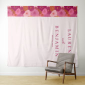 Romantisch Roze Bloemmotief Wandkleed (In Situ (horizontaal))
