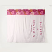 Romantisch Roze Bloemmotief Wandkleed (Voorkant (horizontaal))