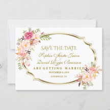 Romantisch Roze Blush Bloemen Gouden Huwelijk