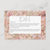 Romantisch Roze Blush Bloemen Monogram Boog Detail Informatiekaartje (Voorkant)