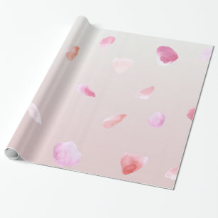 Romantisch Roze Blush Roos Petal Floral Cadeaupapier