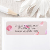 Romantisch Roze Blush Roos Petal Floral Etiket (Insitu)