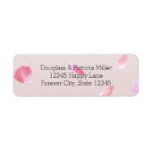 Romantisch Roze Blush Roos Petal Floral Etiket (Voorkant)