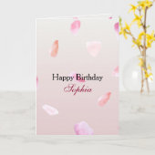 Romantisch Roze Blush Roos Petal Floral Kaart (Gele Bloem)