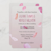 Romantisch Roze Blush Roos Petal Floral Kaart (Voorkant / Achterkant)