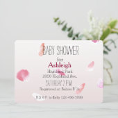 Romantisch Roze Blush Roos Petal Floral Kaart (Staand voorkant)