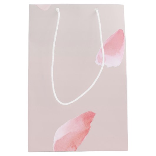 Romantisch Roze Blush Roos Petal Floral Medium Cadeauzakje (Voorkant)
