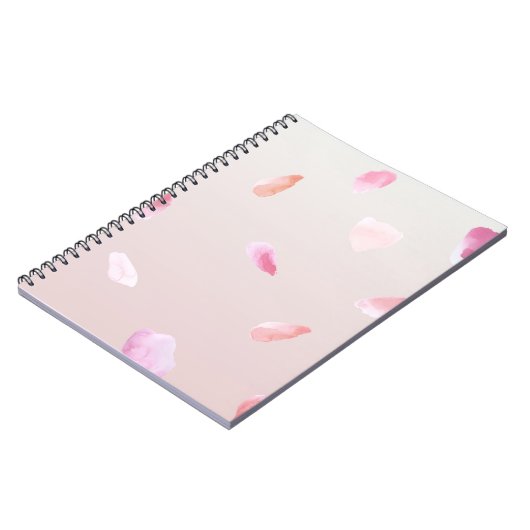 Romantisch Roze Blush Roos Petal Floral Notitieboek (Linkerzijde)