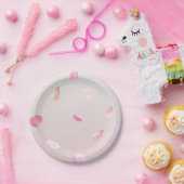 Romantisch Roze Blush Roos Petal Floral Papieren Bordje (Feest)