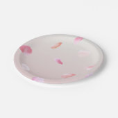 Romantisch Roze Blush Roos Petal Floral Papieren Bordje (Gekanteld)