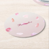Romantisch Roze Blush Roos Petal Floral Ronde Kartonnen Onderzetter (Gebogen)