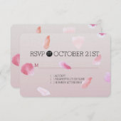 Romantisch Roze Blush Roos Petal Floral RSVP Kaartje (Voorkant / Achterkant)