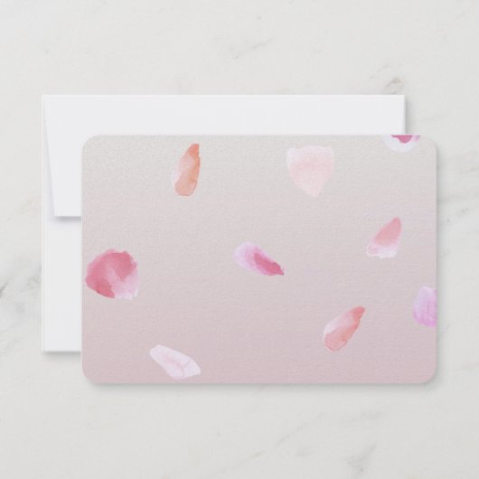 Romantisch Roze Blush Roos Petal Floral RSVP Kaartje (Achterkant)