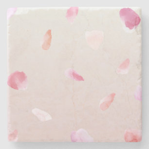 Romantisch Roze Blush Roos Petal Floral Stenen Onderzetter