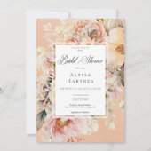 Romantisch Roze & Blush Rozen Peach Vrijgezellenfe Kaart (Voorkant)