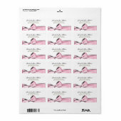 Romantisch Roze Bow Bruiloft Label (Full Sheet)
