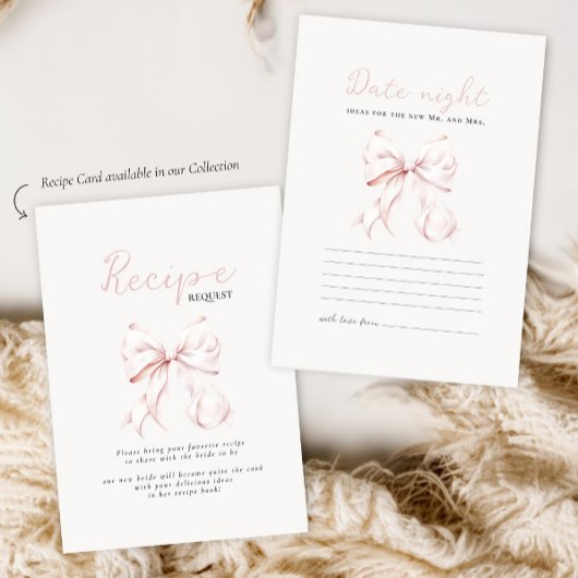 Romantisch Roze Bow Vrijgezellenfeest Datum Nacht  Informatiekaartje