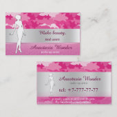 Romantisch roze camouflage patroon maakt kunstenaa visitekaartje (Voorkant / Achterkant)