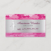 Romantisch roze camouflage patroon maakt kunstenaa visitekaartje (Achterkant)
