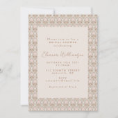 Romantisch roze Damask Border Boho Vrijgezellenfee Kaart (Voorkant)