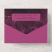 Romantisch roze elegant marmer all in one uitnodiging (Achterkant)