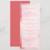 Romantisch Roze Elegant Trouwmenu Menu (Voorkant / Achterkant)