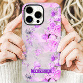 Romantisch Roze en Lavendel Naam Bloemen Case-Mate iPhone Case