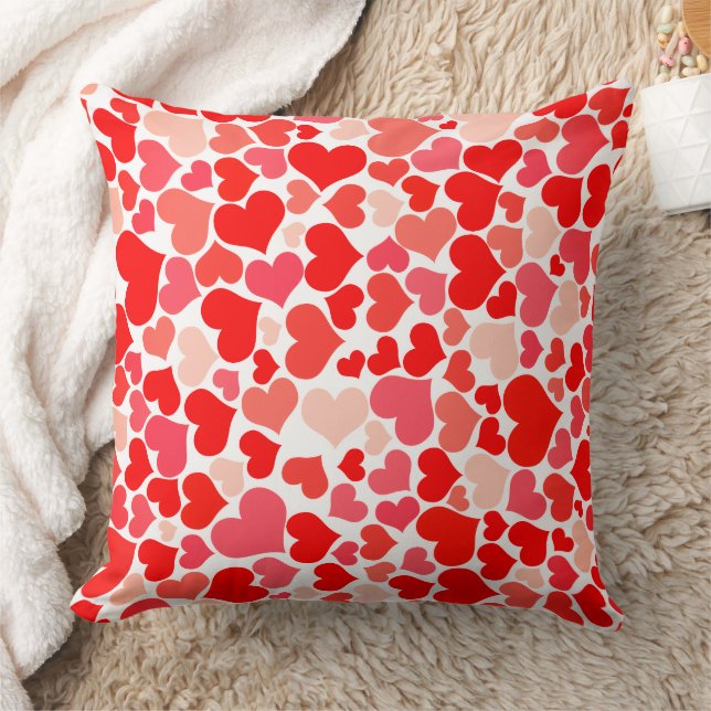 Romantisch roze en rood hartpatroon valentijn kussen (Deken)