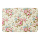 Romantisch Roze Engels Rozen op Bord Geel Badmat (Voorkant)