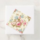 Romantisch Roze Engels Rozen op Bord Geel Bedankjes Labels (In situ)