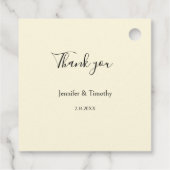 Romantisch Roze Engels Rozen op Bord Geel Bedankjes Labels (Achterkant)