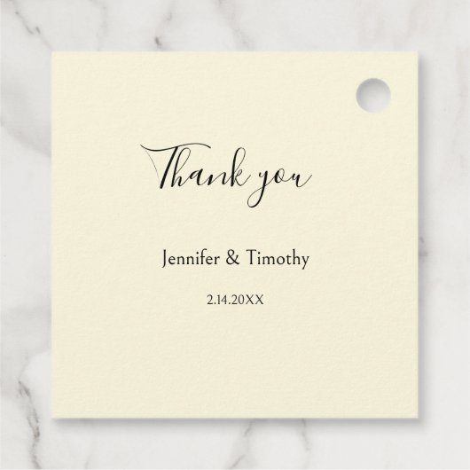 Romantisch Roze Engels Rozen op Bord Geel Bedankjes Labels (Achterkant)