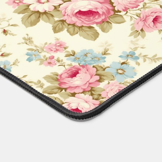 Romantisch Roze Engels Rozen op Bord Geel Bureaumat (Hoek)